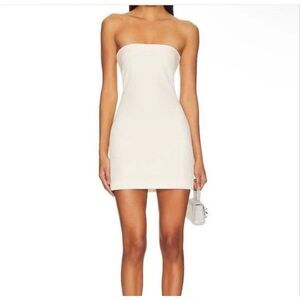 NWT Miscreants London x Revolve Ivory Satin Cupid Mini Dress Size US 4 UK 8